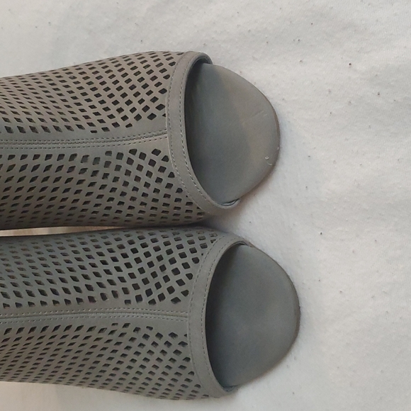 Gray Ankle Booties Open Toe - Picture 4 of 11